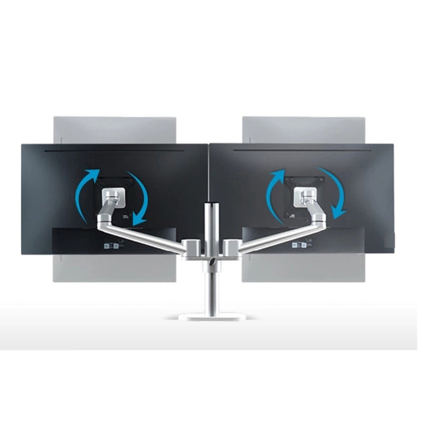 WERGON - Titan - Justerbar Dual Monitor skærm holder/arm - til 2 skærme Max 32" - Sølv