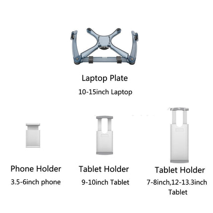 WERGON - Milo - Laptop / iPhone / tablet - Justerbar Design -  Alu holder H:31-95cm - Sølv