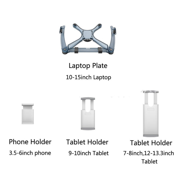 WERGON - Milo - Laptop / iPhone / tablet - Justerbar Design -  Alu holder H:31-95cm - Sølv