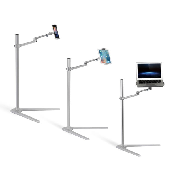 WERGON - Hera - Laptop / iPhone / tablet 4-17" - Justerbar Design -  Alu holder H:41-102cm - Sølv