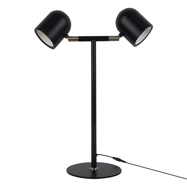 Minimalistisk Skrivebordslampe - Med Base & To lamper - Sort