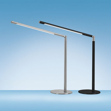 Metal Skrivebordslampe - Med Base og Transformbar arm - Sort- Står sammen med en i en anden farve