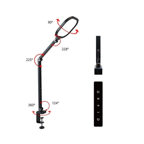 Skrivebordslampe - LED - Transformerbar med fjernbetjening - 1300 Lumen - Sort