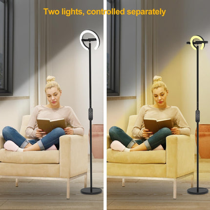 LED Gulvlampe - Transformbar med fjernbetjening - Kontor/hjem - 2000 Lumen - Sort