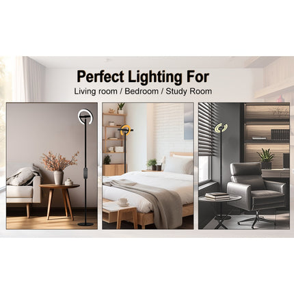 LED Gulvlampe - Transformbar med fjernbetjening - Kontor/hjem - 2000 Lumen - Sort