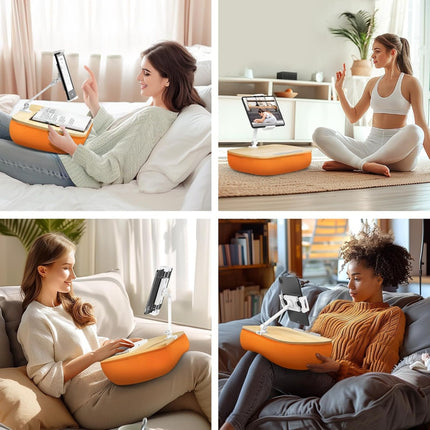 WERGON - Atlas - Tablet / Laptop / smartphone - Pudestøtte & roterbar holder 4-15" - Bøg/orange