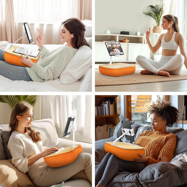 WERGON - Atlas - Tablet / Laptop / smartphone - Pudestøtte & roterbar holder 4-15" - Bøg/orange