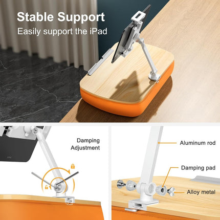 WERGON - Atlas - Tablet / Laptop / smartphone - Pudestøtte & roterbar holder 4-15" - Bøg/orange