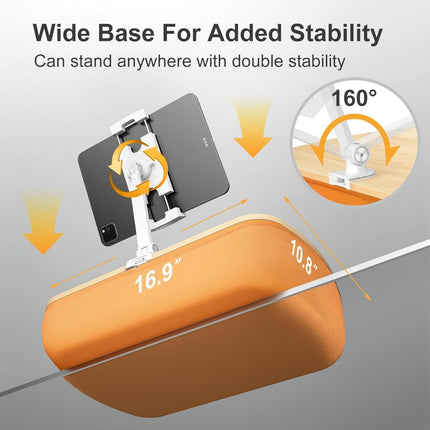 WERGON - Atlas - Tablet / Laptop / smartphone - Pudestøtte & roterbar holder 4-15" - Bøg/orange