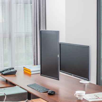 WERGON - Esme - Justerbar Dual LCD / Monitor skærm holder/arm - til 2 skærme Max 32" - Sort