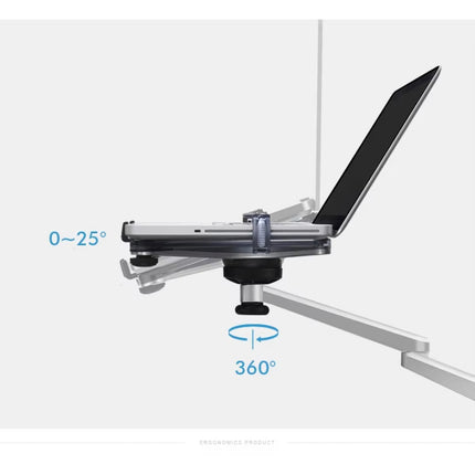 WERGON - Jotun - Justerbar Dual holder - Til en Laptop/tablet 11-17" + en Monitor skærm Max 32" - Sølv