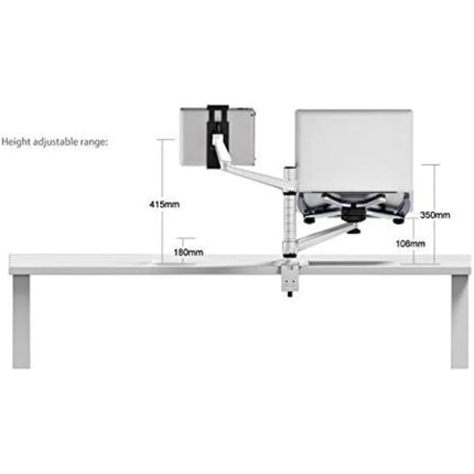 WERGON - Jotun - Justerbar Dual holder - Til en Laptop/tablet 11-17" + en Monitor skærm Max 32" - Sølv