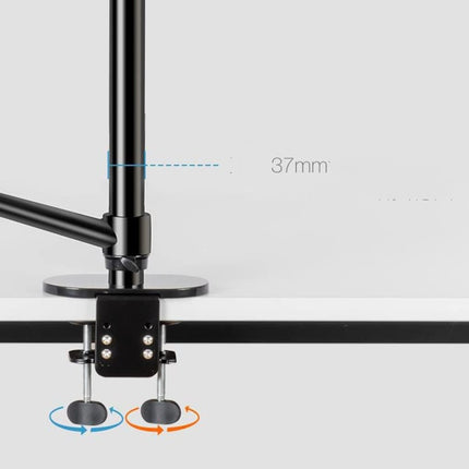WERGON - Astra - Justerbar 5-i-1 holder med LED ringlys - Til Laptop/tablet/smartphone 4-17" + en Monitor skærm Max 32" - Sølv