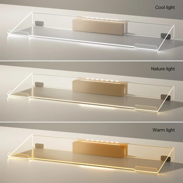 WERGON - Aurora - Holder til tastatur med justerbart LED lys - Str.46x16cm - Sort