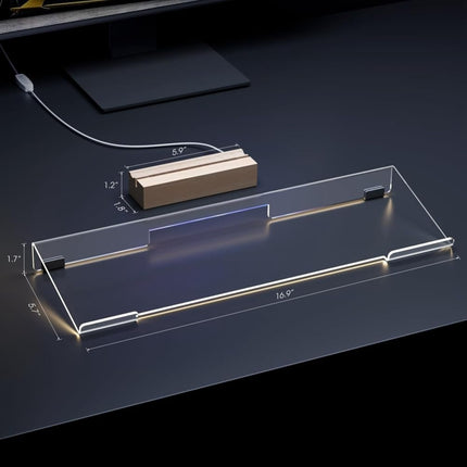 WERGON - Aurora - Holder til tastatur med justerbart LED lys - Str.46x16cm - Sort