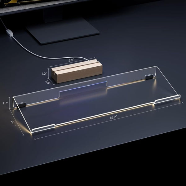 WERGON - Aurora - Holder til tastatur med justerbart LED lys - Str.46x16cm - Sort