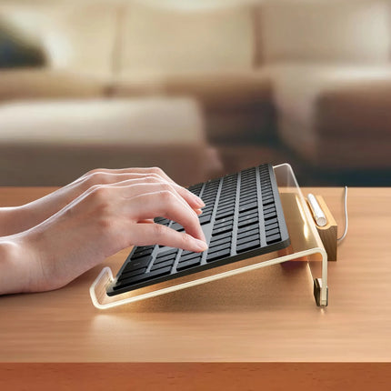 WERGON - Aurora - Holder til tastatur med justerbart LED lys - Str.46x16cm - Sort