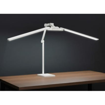 Transformbar Skrivebordslampe - Med svingarm og Square Base - 1600 Lumen - Hvid