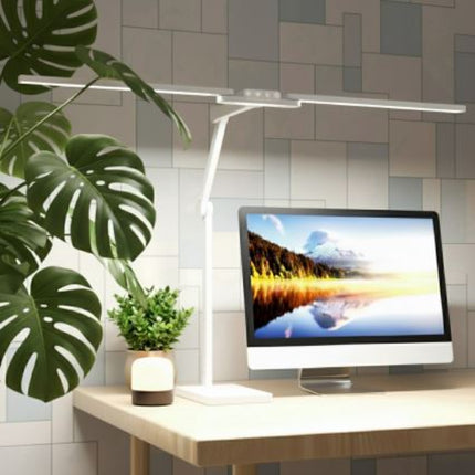 Transformbar Skrivebordslampe - Med svingarm og Square Base - 1600 Lumen - Hvid