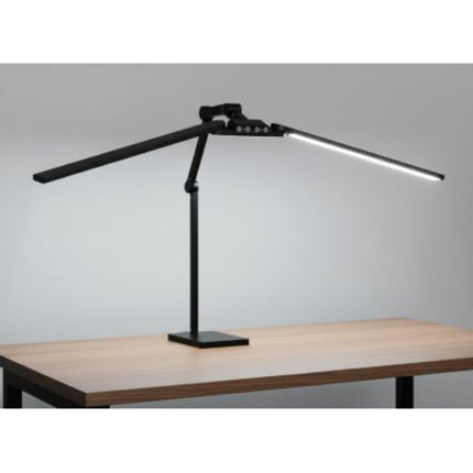 Transformbar Skrivebordslampe - Med svingarm og Square Base - 1600 Lumen - Sort