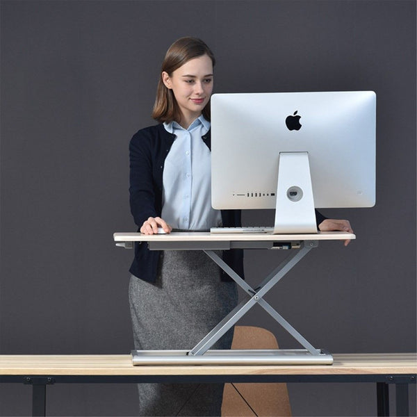 WERGON - Vincent - Justerbar Ergonomisk hæve/sænke Desk Riser til bord/arbejdsplads - Lys bøg