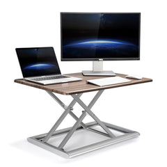 WERGON - Vincent - Justerbar Ergonomisk hæve/sænke Desk Riser til bord/arbejdsplads - Mørk brun