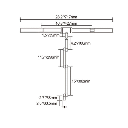 Skrivebordslampe - LED - Tranformerbar med svingarm - 1600 Lumen - Sort
