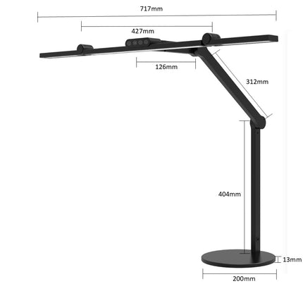Transformbar Skrivebordslampe med Base - 1600 Lumen