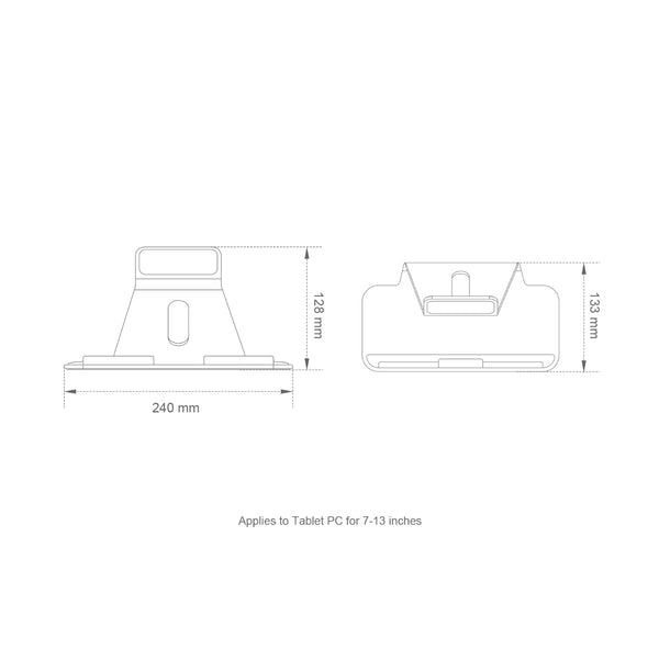 WERGON - Mark - Tablet - Aluminium Design holder 7-13" - Sølv