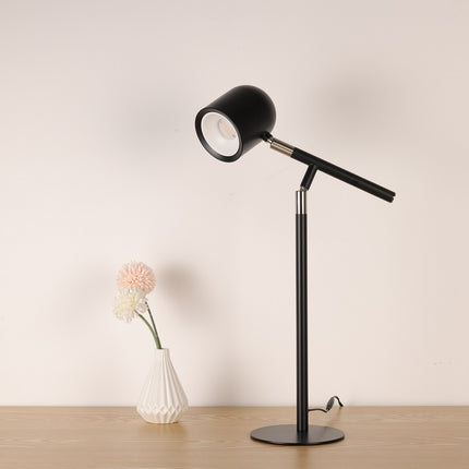 Sort Klassisk & Minimalistisk Skrivebordslampe - Med Base & Transformbar arm I dagslys