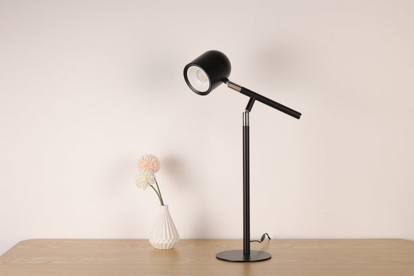 Klassisk & Minimalistisk Skrivebordslampe - Med Base & Transformbar arm - Sort