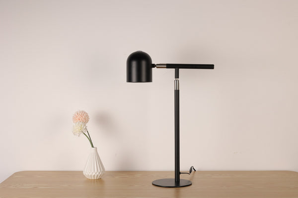 Klassisk & Minimalistisk Skrivebordslampe - Med Base & Transformbar arm - Sort