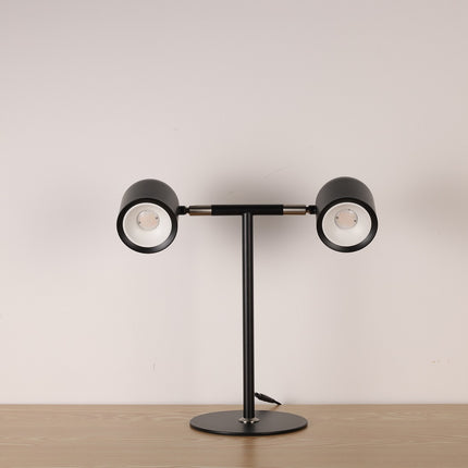 Minimalistisk Skrivebordslampe - Med Base & To lamper - Sort- I dagslys