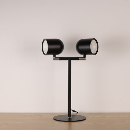 Minimalistisk Skrivebordslampe - Med Base & To lamper - Sort- I dagslys mens de peger tl hver sin side