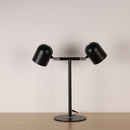 Minimalistisk Skrivebordslampe - Med Base & To lamper - Sort- I dagslys på et bord