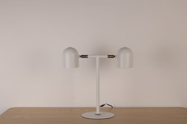 Minimalistisk Skrivebordslampe - Med Base & To lamper - Hvid