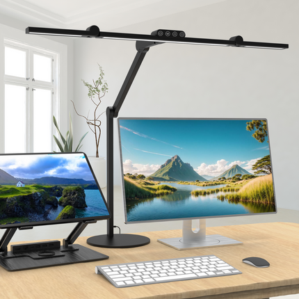 Transformbar Skrivebordslampe med Base - 1600 Lumen- Lyser bordet op