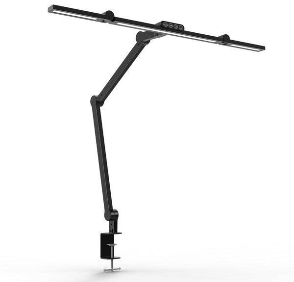 Skrivebordslampe - LED - Tranformerbar med svingarm - 1600 Lumen - Sort