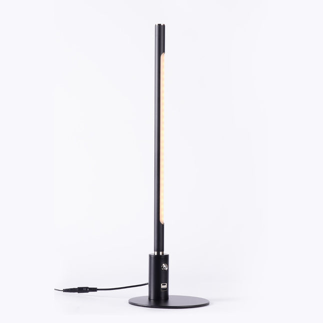 Minimalistisk Skrivebordslampe - Med Base - Sort fra siden