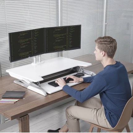 WERGON Winston Ergonomisk Hæve/Sænke Desk Riser - Mørk Brun