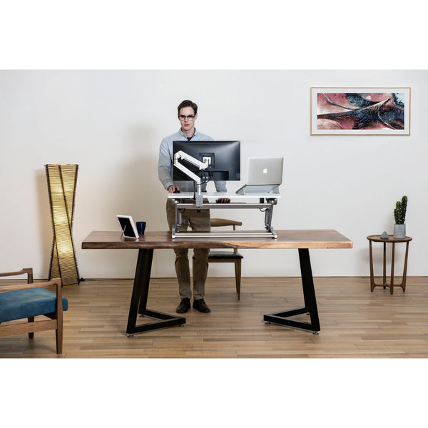 WERGON - Winston - Justerbar Ergonomisk hæve/sænke Desk Riser til bord/arbejdsplads - Sort