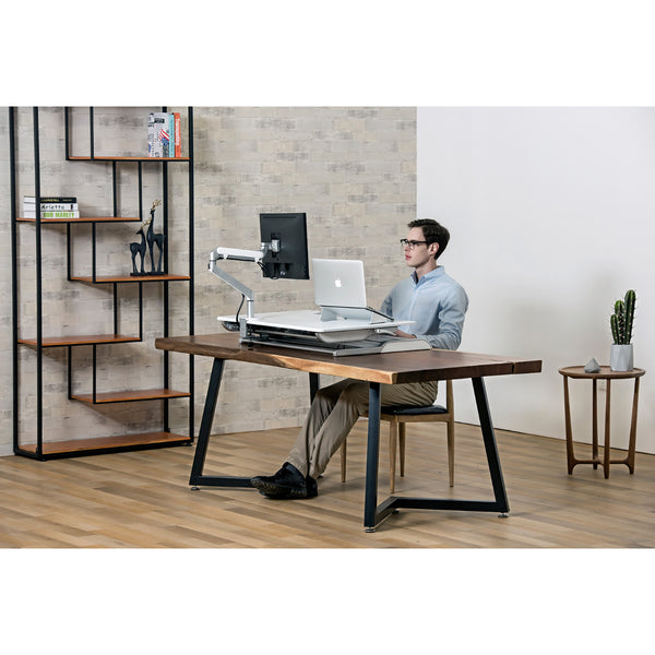 WERGON - Winston - Justerbar Ergonomisk hæve/sænke Desk Riser til bord/arbejdsplads - Hvid