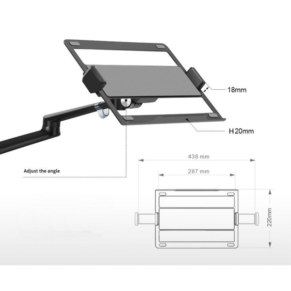 WERGON - Felix - Desktop holder med Gasfjeder til skærm op til 32" / Laptop til 11-17" - Sølv