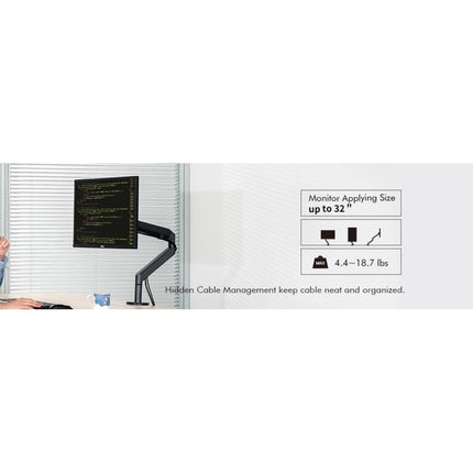 WERGON Moon Gasfjeder Monitor Holder Op Til 32" - Mørkegrå