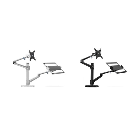 WERGON - Noah - Justerbar Dual Desktop holder - skærm Max 27" / Laptop 11-17" - Sølv