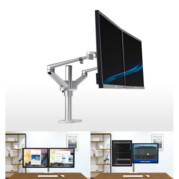 WERGON - Titan - Justerbar Dual LCD / Monitor skærm holder/arm - til 2 skærme Max 32" - Sort