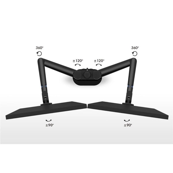 WERGON - Titan - Justerbar Dual LCD / Monitor skærm holder/arm - til 2 skærme Max 32" - Sort