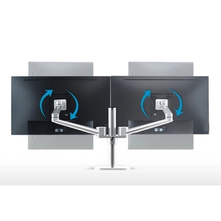 WERGON - Titan - Justerbar Dual Monitor skærm holder/arm - til 2 skærme Max 32" - Sølv