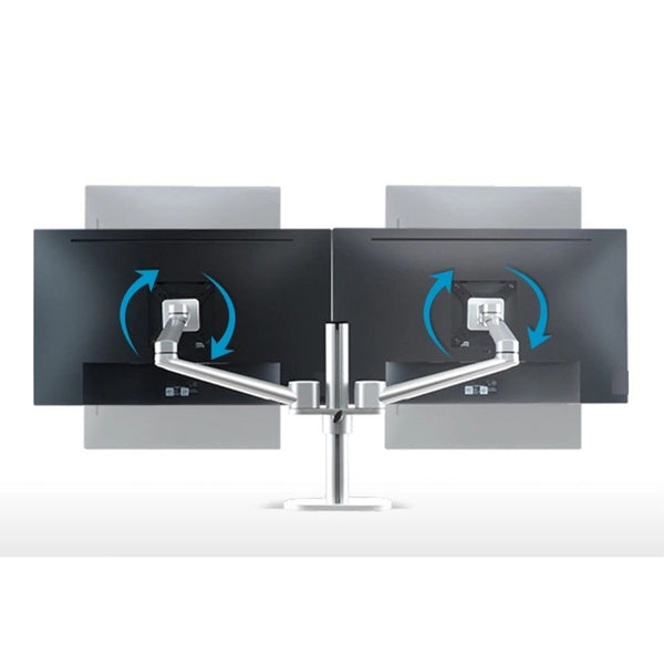 WERGON - Titan - Justerbar Dual Monitor skærm holder/arm - til 2 skærme Max 32" - Sølv