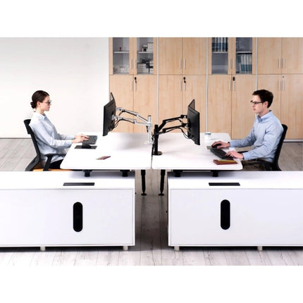 WERGON - Titan - Justerbar Dual Monitor skærm holder/arm - til 2 skærme Max 32" - Sølv
